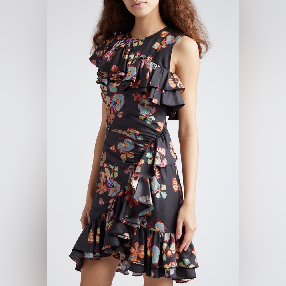 Ulla Johnson Candace Asymmetrical Ruffled Cocktail Dress - Lune